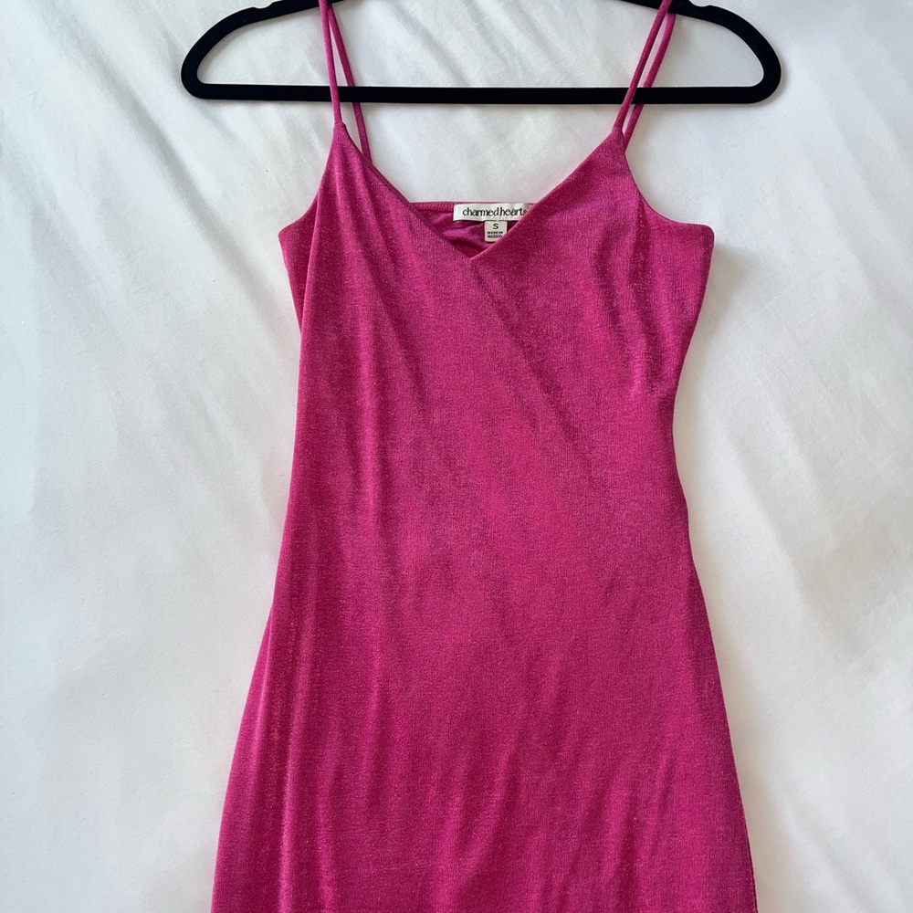 Pink Fitted Sleeveless midi Dress